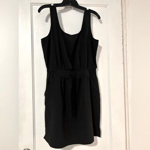 Calia Women’s Medium Black Tank Dress with draw string waist tie.